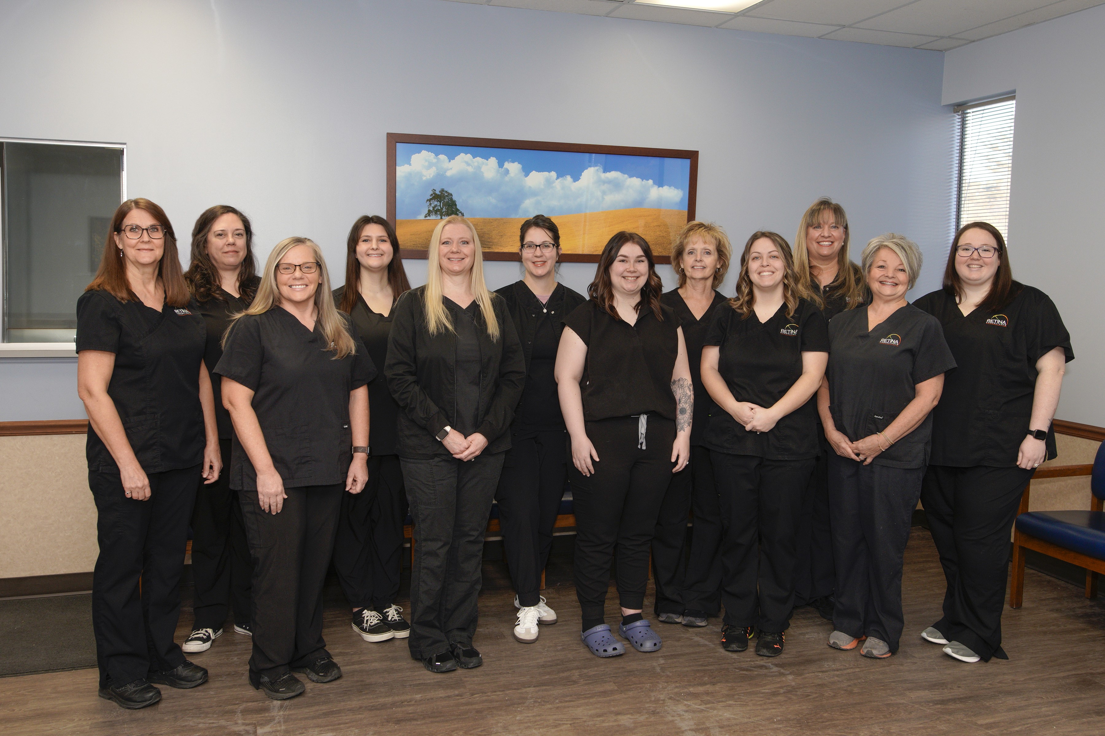 Group portrait of Retina Consultants, PLLC staff at the Parkersburg office.